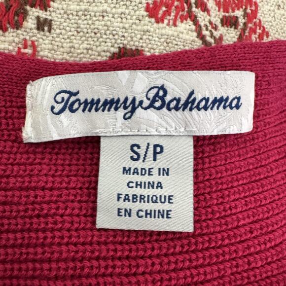 Tommy Bahama Sweater Womens Small Pink Red Batwing Dolman Sleeve Knit Pullover - Picture 3 of 9